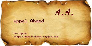 Appel Ahmed névjegykártya